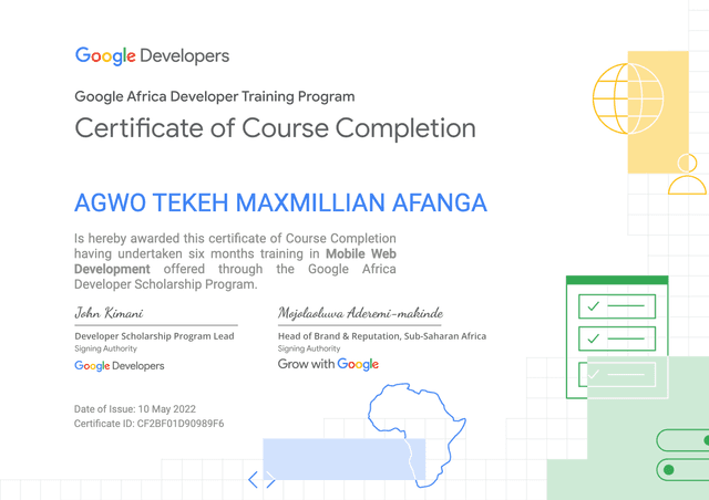 Google Africa Developer Training Program